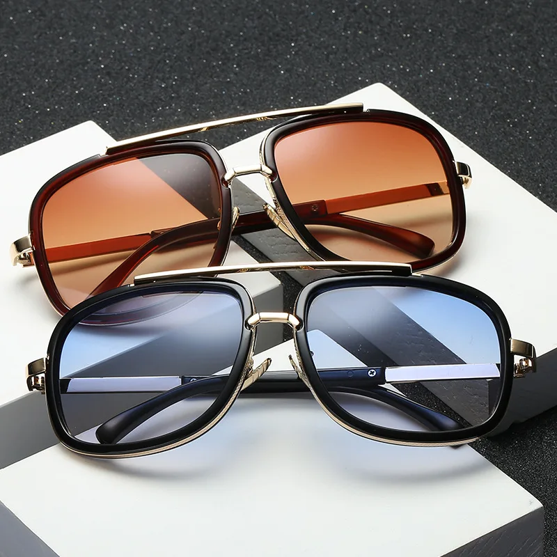 

2019 European And American Women Men Square Metal Sunglasses Fashion Outdoor Driving Cool Pink Sun Glasses UV400 Shades