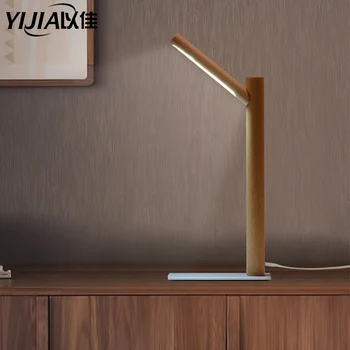 

Table lamp loft lamp eye protector led lamp art deco lightings retro bedside lamp adjustable light wood lampshada study bedroom