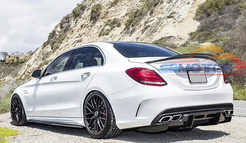 Задний диффузор из настоящего углеродного волокна для Benz W205 C-Class C63/S AMG Sedan 2015UP M128