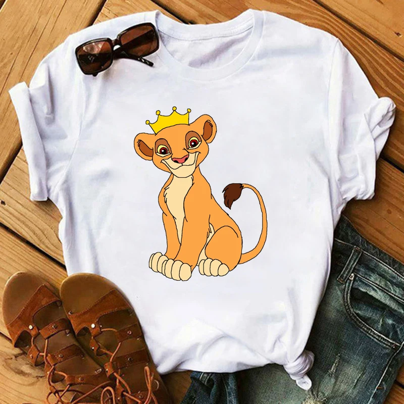 

2020 New Summer Women T-shirt Cartoon Lion King Printed Tshirt Fashion Casual Harajuku Female Cute Tee Woman O Neck Tops