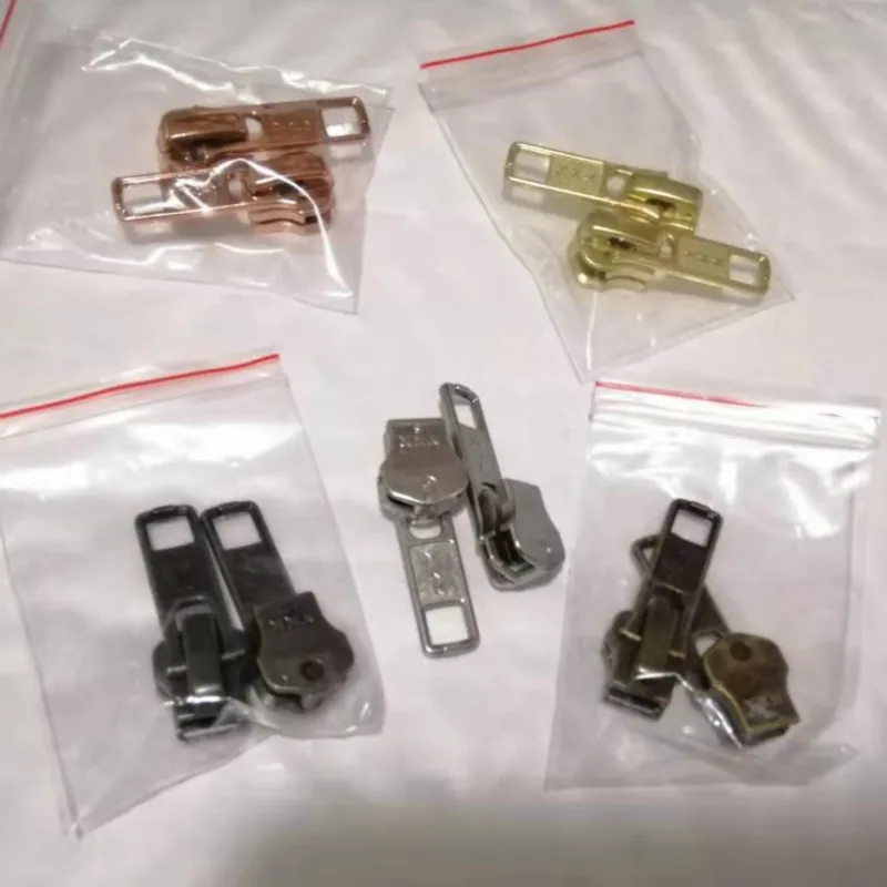 10 шт./лот, 5# YKK, металлическая молния, бегунок, головка, потяните, бронзовое, серебряное, винтажное, розовое золото, для мгновенного ремонта - Цвет: mix 5 colors