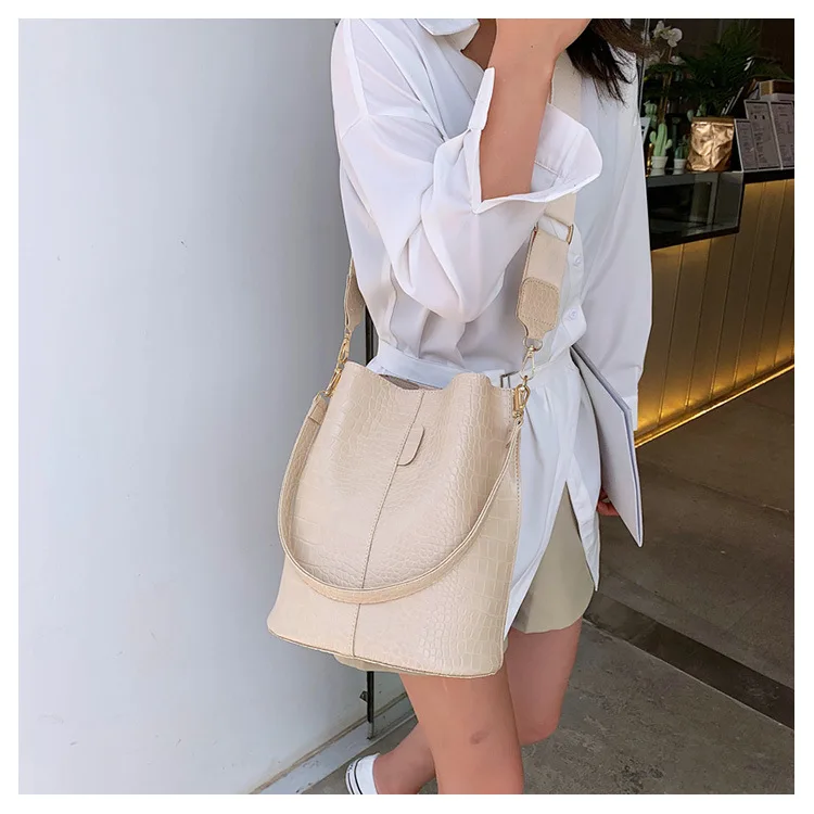 Krokodilmuster Pu Leder Beuteltasche Damen Schultertasche Handtasche_voghion.com
