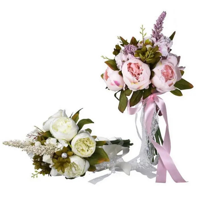 Свадебный букет, букет искусственных цветов, винтажный деревенский стиль, Романтический, TP899