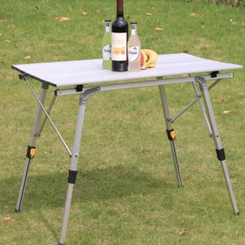 

2019Outdoor Folding Table Camping Aluminium Alloy Picnic Table Waterproof Durable Folding Table Desk For 90*53cm Beach table