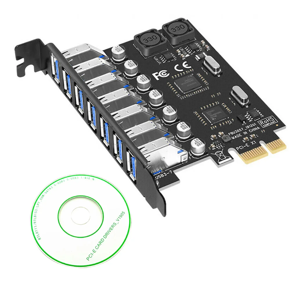 USB 3.0 PCI-E Карта-Адаптер С 7 Портами USB 3,0 Адаптер.