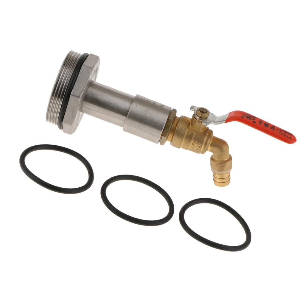 Brass Ibc Ton Barrel Water Tank Connector, Dn50 Thread With Oring Seal