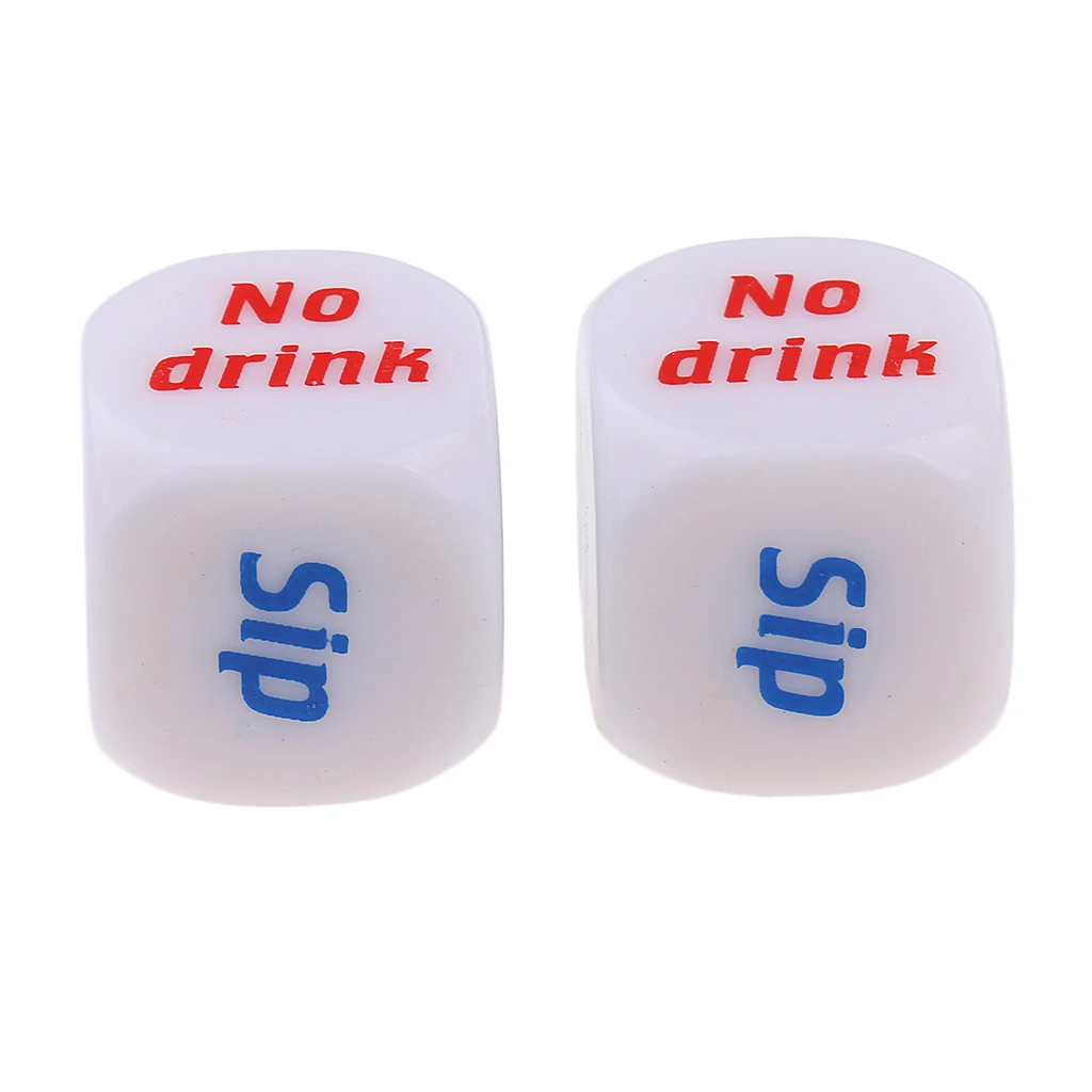 2Pcs Acrylic Dies Drinking Game Dice Drink Roll Decider for Pub Bar Toy Gift