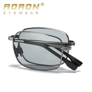 

AORON Folding Polarized Sunglasses Men / Women Fashion Rectangular Eyewear Metal Frame UV400 Sun Glasses