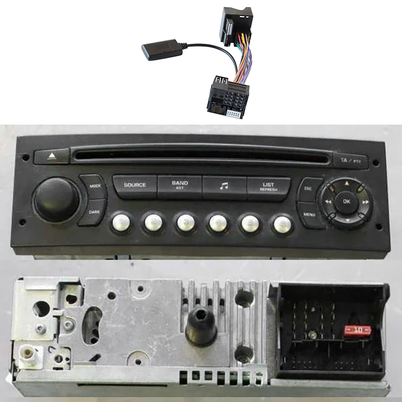 

Новый автомобильный аудиоприемник Bluetooth 5,0, адаптер Aux для Peugeot Citroen C2, C5, RD45, RD4, модуль радио, кабель Bluetooth Aux