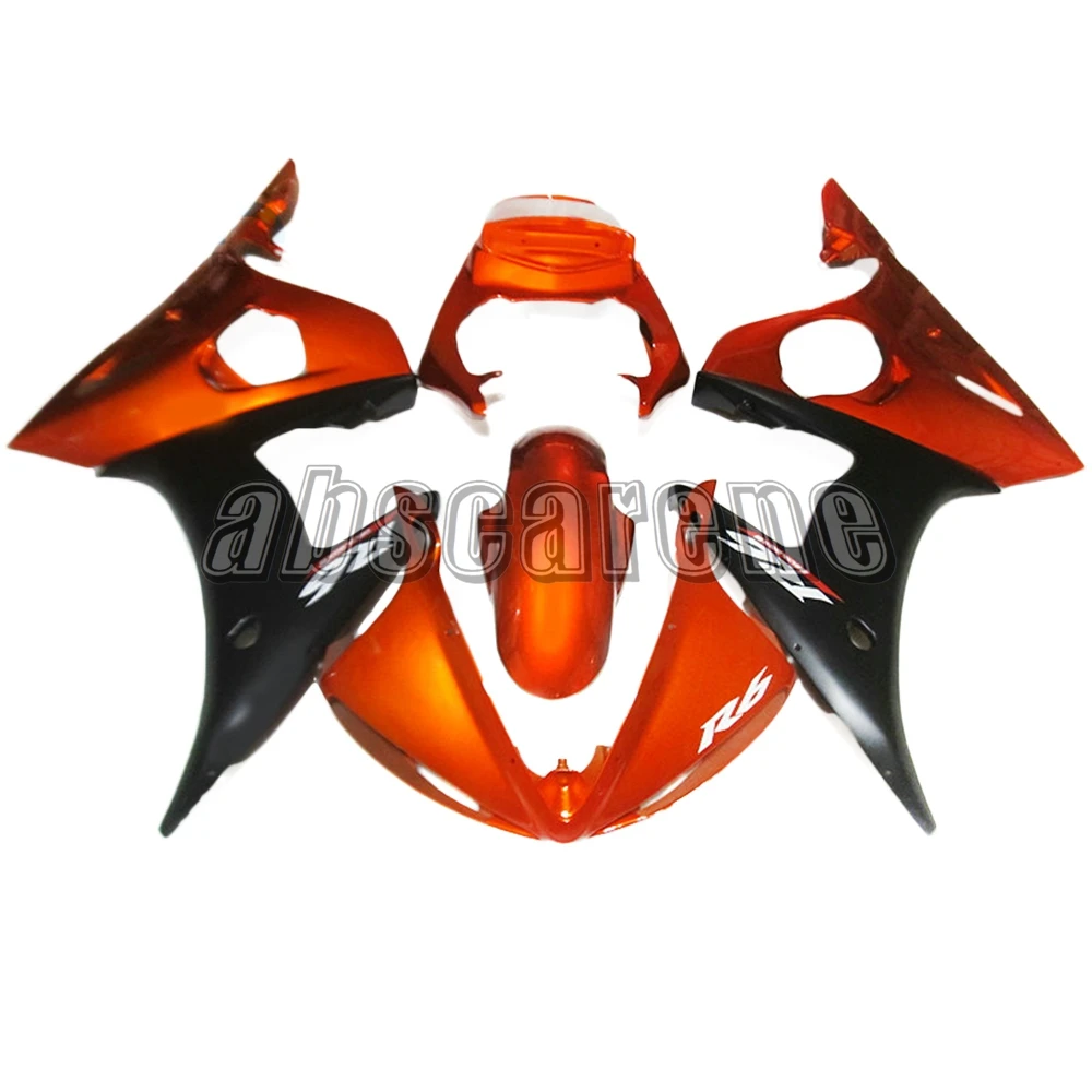 Полный комплект обтекателей для Yamaha YZF600 R6 2003 2004 2005 YZF R6 03 04 05 ABS пластик впрыска кузова мотоцикла Оранжевый плоский черный