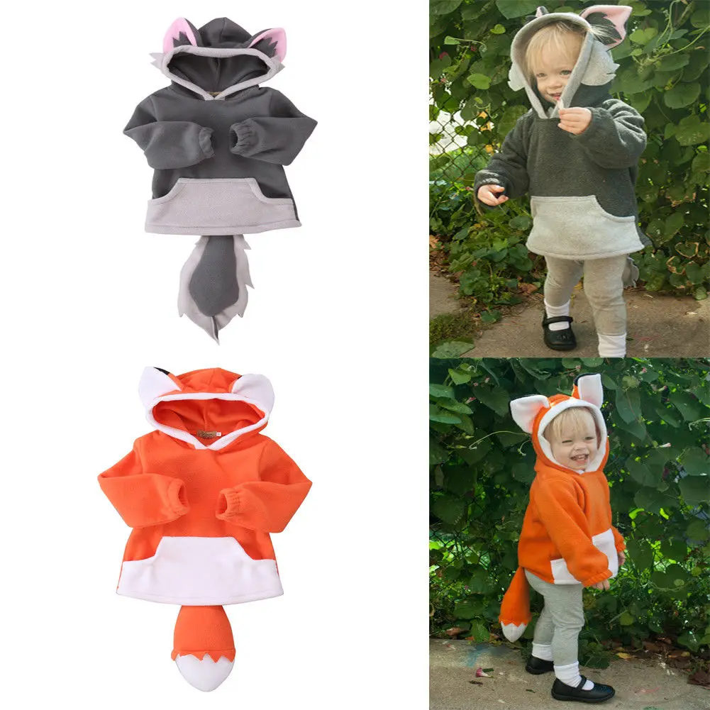 Hooded Coat Kid Polar Fleece Animal Cartoon Hoodie With Ears Hooded Coat Jacket Costume