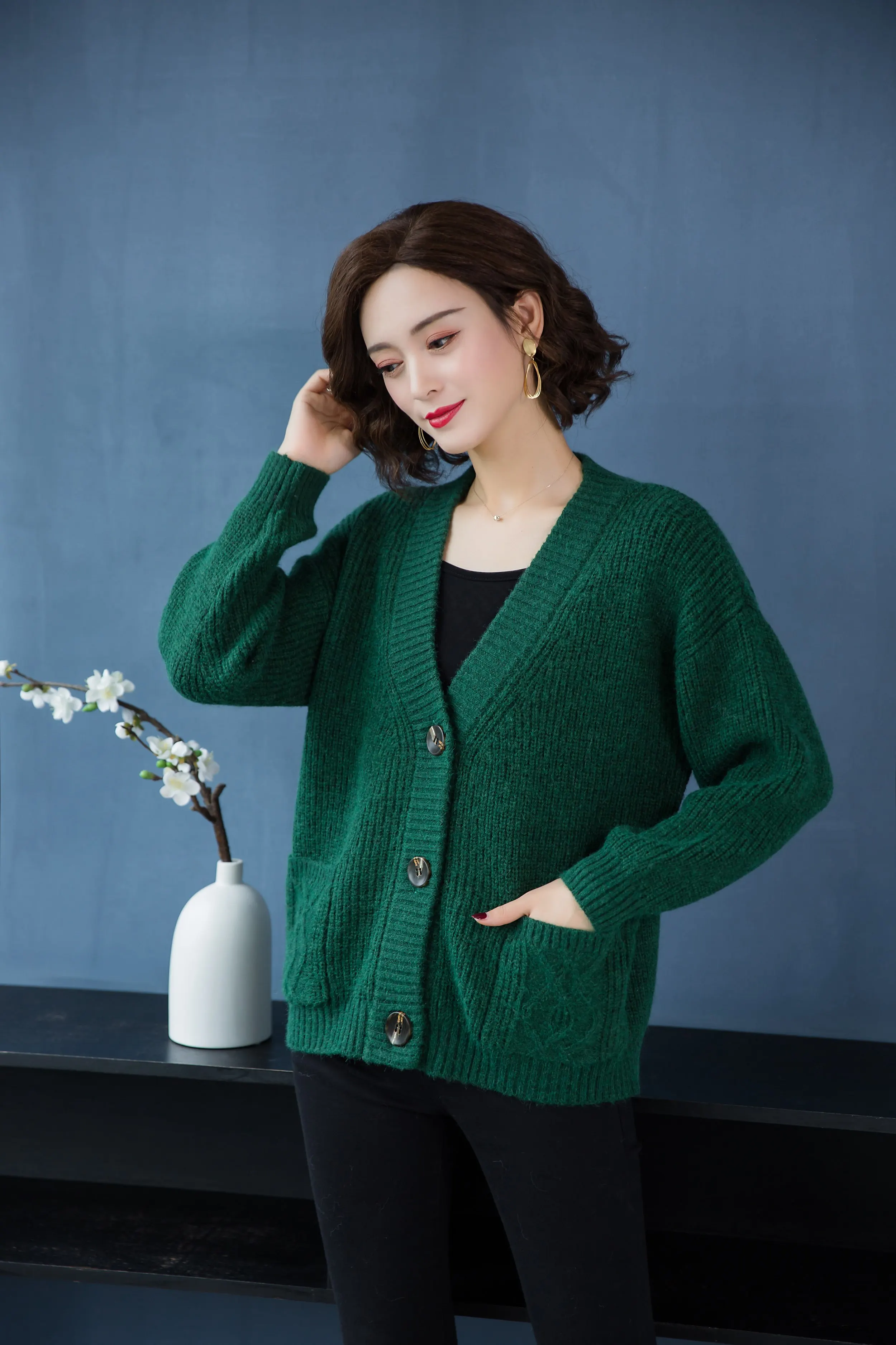 YISU Fashion Solid Knitted Cardigan Women Casual Long Sleeve Autumn winter Female Crochet Short paragraph Cardigans Women