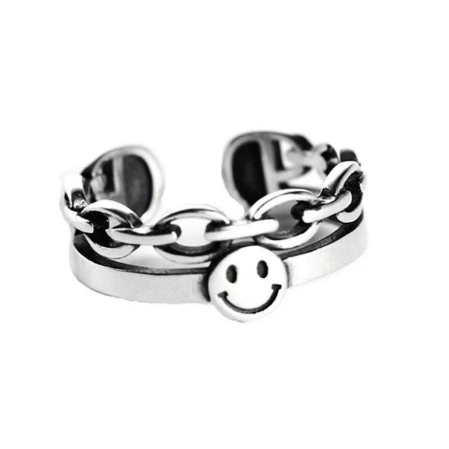 For Women Girls Charm Smile Fashion Men Jewelry Vintage Ancient Happy Smiling Hip Hop Cute Adjustable Butterfly