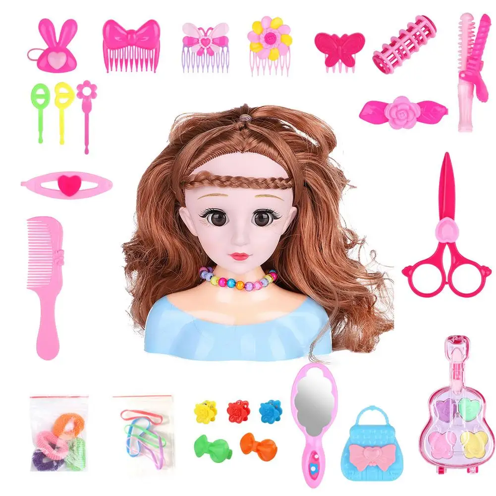 Source Conjunto de boneca meio comprimento, penteado, crianças, fingir,  jogar, maquiagem, boneca, conjunto de cabeça on m.alibaba.com