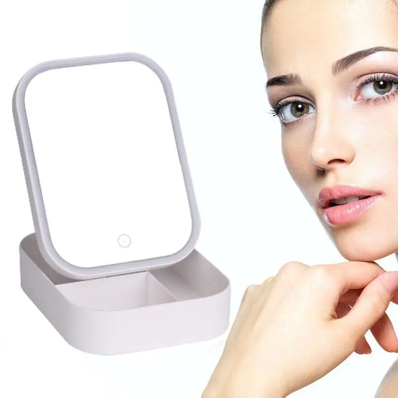 

Multifunctional Makeup Mirror With Led Light Makeup Mirror Portable Folding Desktop Single-sided Mirror