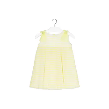 

MAYORAL Dresses 10691774 Girl Children fitted pleated skirt Yellow Polyester Casual Striped Knee-Length Sleeveless Sleeve
