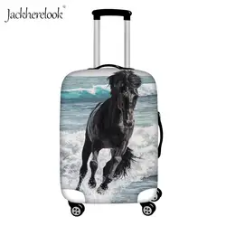 Jackhereook Черная лошадь Акварельная краска багаж защитный комплект чехлов для 18-30 дюймов Дорожный чемодан крутой пылезащитный чехол сумка