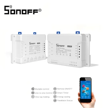 

New SONOFF 4CH PROR3 433MHZ Wireless WIFI Smart Timer Switch Home EweLink APP Control Works With Amazon Alexa Google Assistant