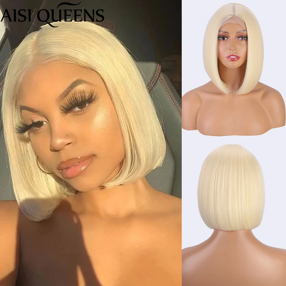 AISI Queen короткие прямые светлые парики синтетические для женщин средней длины