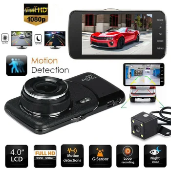 

Detection Night Vision G Sensor Automatic DVR 4" 1080P Dual Lens Car Dash Cam Front Rear Camera Dashboard DVR Recorder
