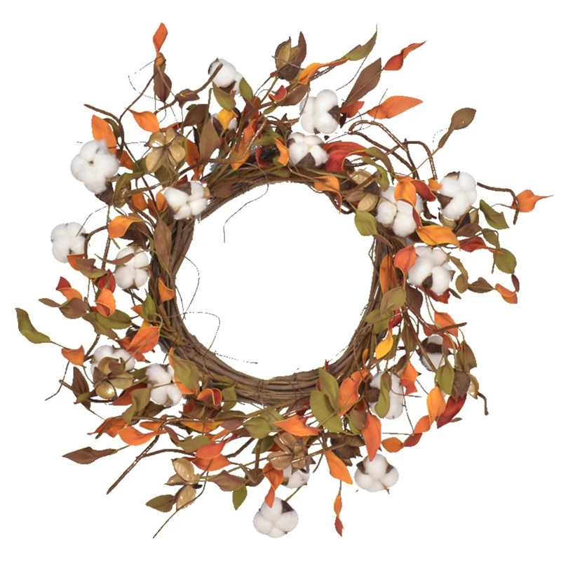 

Autumn Simulation Wreath Garland Rattan Artificial Door Home Decor Thanksgiving R9JC