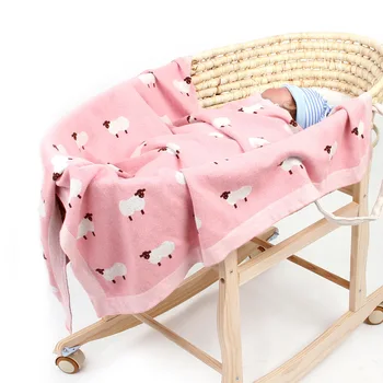 

Baby Blankets Knitted Newborn Swaddle Wrap Blanket Cartoon Sleep Sack Toddler Photograph Props Multifunction Children Covers