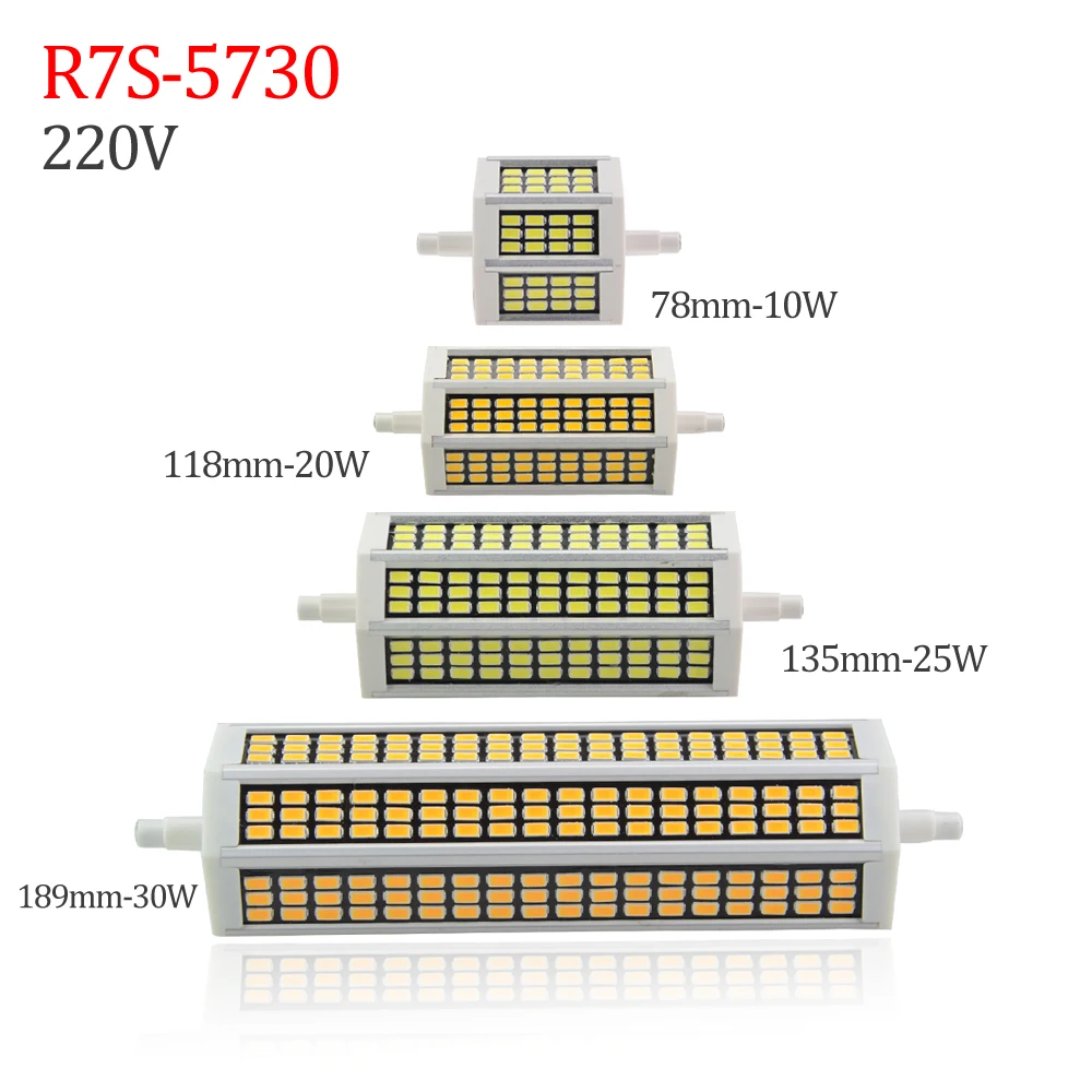 Светодиодный прожектор R7S 10 Вт 20 25 30 78 мм 118 135 189 220 В SMD5730 светодиодный светильник r7s