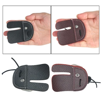 

2 Pieces Archery Finger Tab Guard Protector Gear Glove Super Fiber 3 Finger