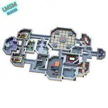 Modular amongeado eua o skeld mini mapa modelo blocos de construção moc jogo mapa tijolos construtor coleção crianças brinquedos presentes