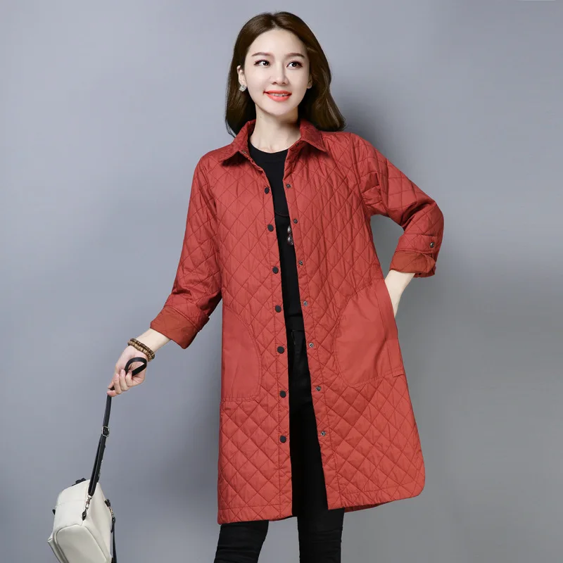 

Padded Coat Women's 2018 New Style Autumn And Winter Loose-Fit Mid-length Warm Base Tops Thick Shirt plus Cotton Shirt