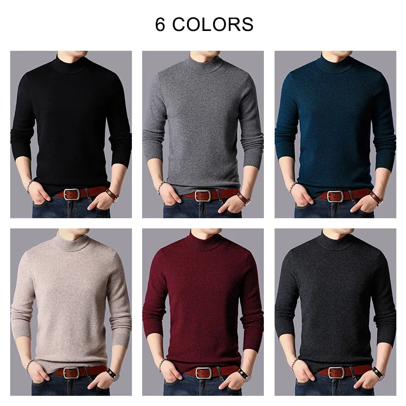 COODRONY Brand Sweater Men 100% Merino Wool Pullover Men Thick Warm Winter Turtleneck Sweaters Cashmere Casual Pull Homme 93028