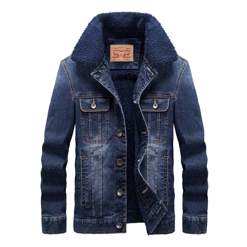 KIOVNO Men Warm Fur Collar Thick Jackets Coats Wool Lined Thermal Jackets Outwear For Male M-4XL Windbreak
