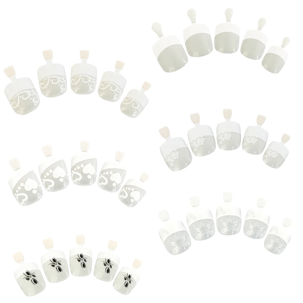 

Fingerqueen Fake Nails Flower Colorful New Arrival Cartoon Girls False French Nail Tips For Girls With Glue