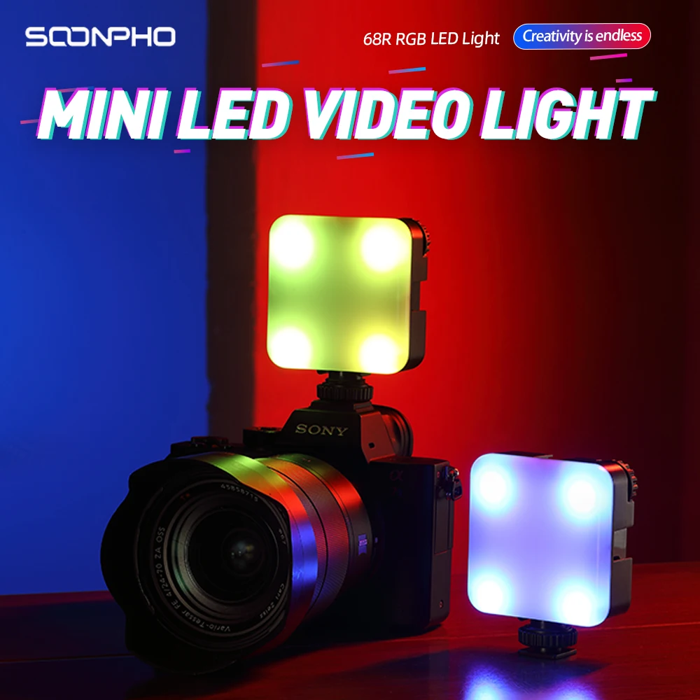 6W Mini RGB LED Video Light with Tripod 2700K-6500K On Camera Fill Light Photography Lighting For Tiktok Vlog Light lamp