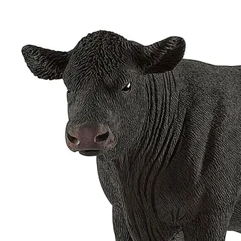 

5.5inch Black Angus Bull Toy Figurine PVC Original Genuine Wild Zoo Farm African Animal Bison Model Toys Children Gift