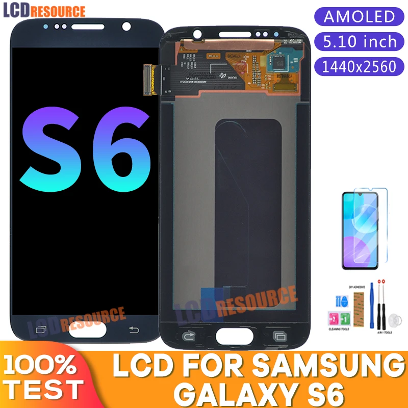 5 1 'ɺMOLED сменный ЖК-дисплей S6 для SAMSUNG GALAXY G920 SM-G920F G920F G920FD сенсорный экран