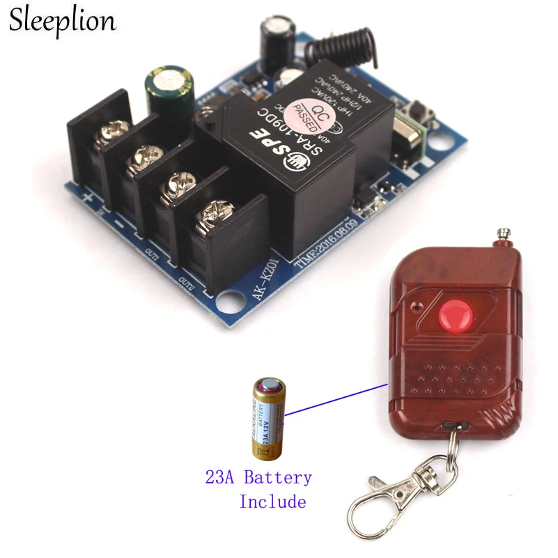 

Sleeplion DC 12V 24V 36V 48V 30A Relay Switch Remote Control Switch Water Pump Motor Wireless Switches Transceiver 315/433MHz