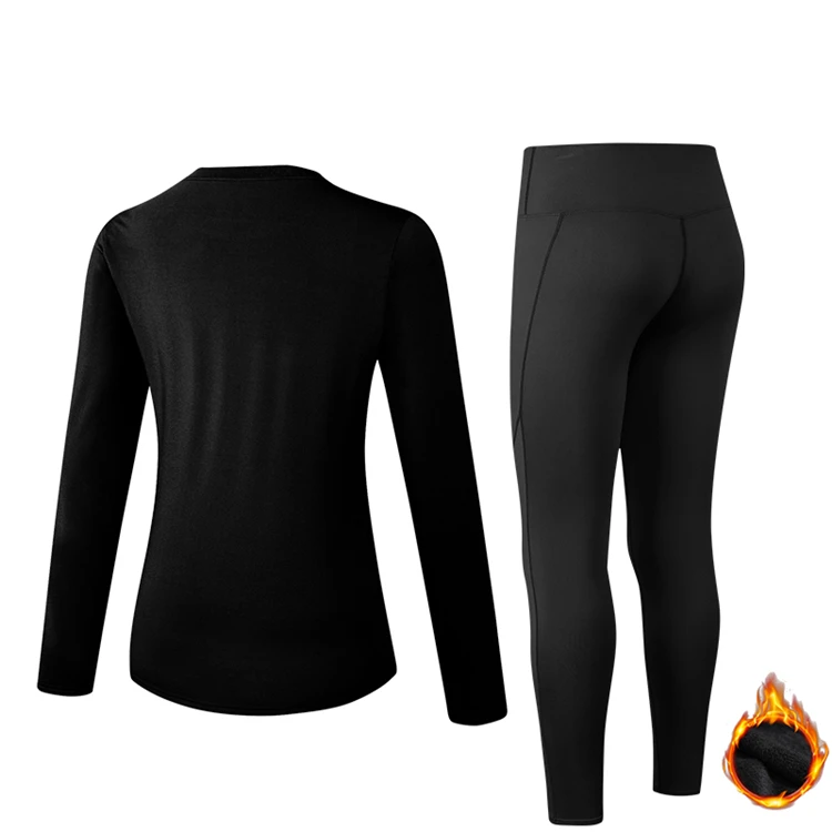 2020 Winter Warm Fleece 2Pcs Sport Suit Women Gym Fitness Quick Dry Stretch Yoga Running Set Sportswear Workout Tracksuit Custom
