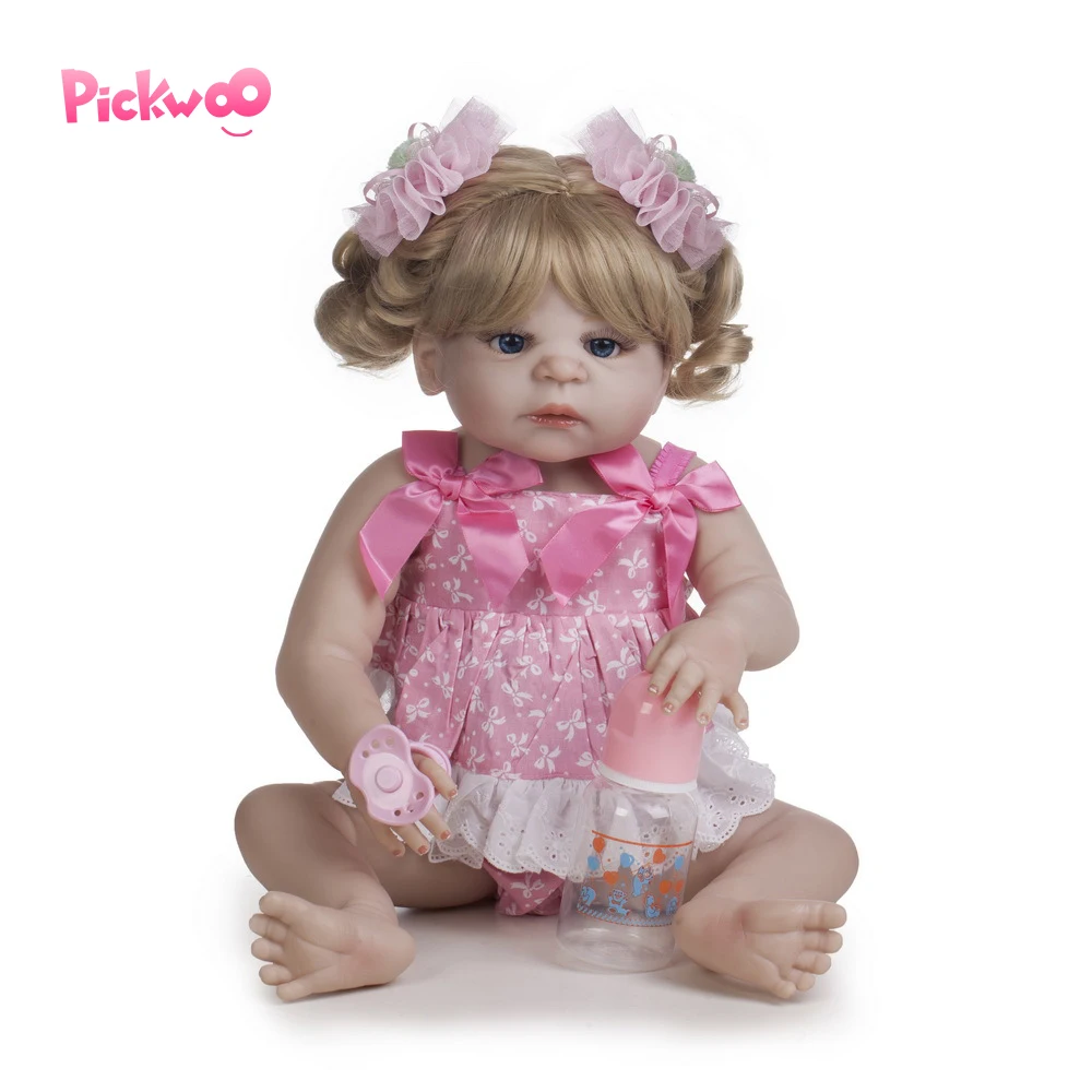 

Pickwoo bebes reborn doll 48cm 55cm Baby girl Dolls soft Silicone Boneca Reborn Brinquedos Bonecas children's gifts toys plamate