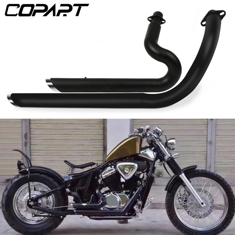 Motorcycle Exhaust Pipe With Muffler Removable Silencer For Honda Steed