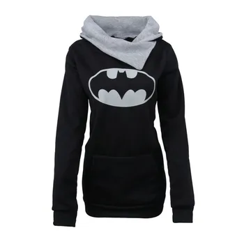 

0409 # Batman Printed Hoodie Long Sleeve Heap Collar Pullover Hoody 2020 New