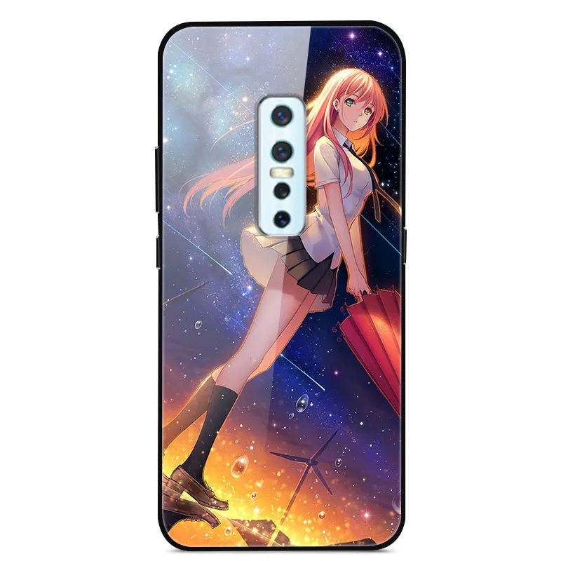 22 Чехол для Vivo V17 Pro, жесткая стеклянная задняя крышка, чехол для телефона, чехол для Vivo V17 Pro, чехол, TPU бампер, закаленное стекло для Vivo V17 Pro V17Pro - Цвет: 22