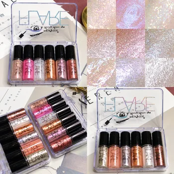 

6PCS/SET Liquid Metallic Eyeshadow Palette Matte Glitter Shimmer Eye shadow Makeup Pallete Eye Makeup Pigment Cosmetic sombra