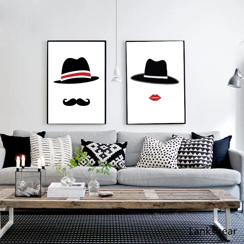 Men Women Figure Home Decor Nordic Painting Wall Art Modern Fashion Picture Sitting Room Bedroom Hotel Backdrop Prop Supply | Дом и сад