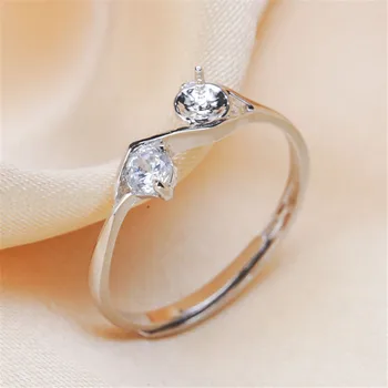 

Ring Mount Pearl Accessories Adjustable Size 925 Silver Plated Ring Jewelry DIY No Pearl Free Shipping