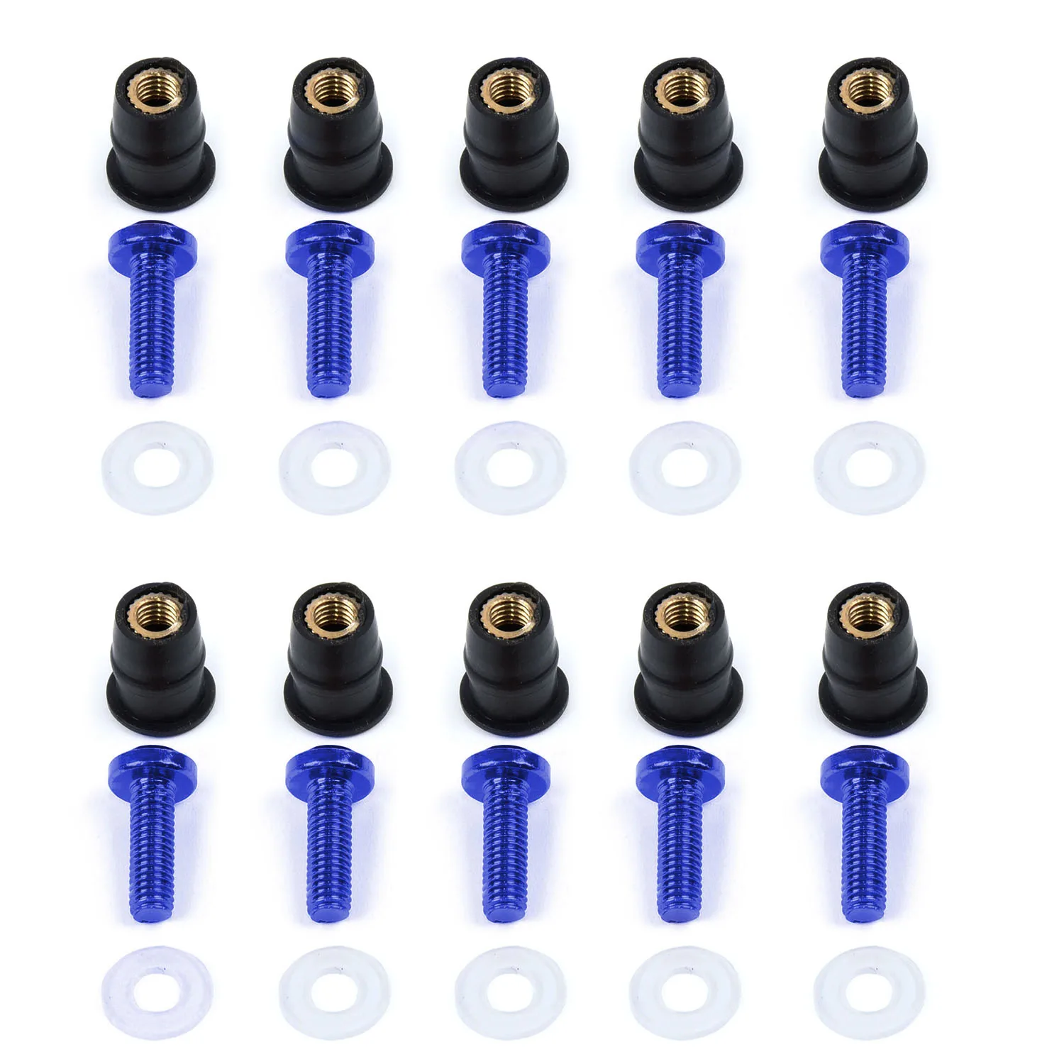 10 шт. M5x15mm для мотоцикла, велосипеда, лобового стекла, монтажная гайка, болт, винт, комплект, высокое качество, алюминиевые винты, болты, аксессуары