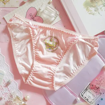 

Japanese Lori sexy thin edged ribbon angel wings low waist cotton women underwear panties figi damskie strings boxer femme