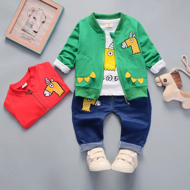 

BOY'S Autumn Set 2019 Korean-style New Style Childrenswear Children Horsehead Long Sleeve Jeans Two-Piece Set Fashion