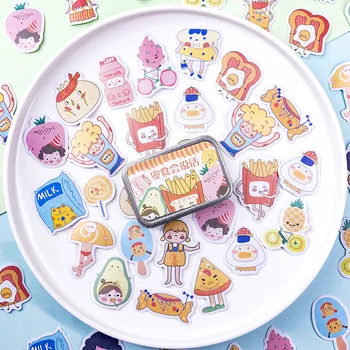 

60 pcs/box Snacks Food Bullet Journal Washi Stickers Decorative Stationery Sticker Scrapbooking DIY Diary Album Stick Label