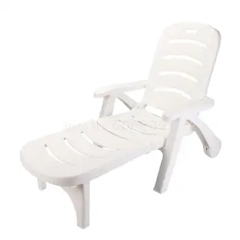 

Outdoor Plastic Reclining Chair Beach Chair Outdoor Swimming Pool Balcony Folding Chair Courtyard Recreational Plastic Thickened